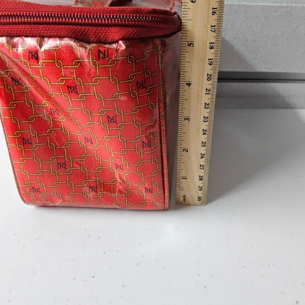 Purse N Makeup Train Case Cosmetic Organizer Travel Toiletry Bag Red - Picture 7 of 11